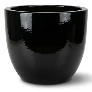 Provencelia Lancelot Pflanzkübel Keramik Innen & Außen Ø21xH19 cm Schwarz | Blumentopf handgefertigt, Übertopf frostfest, Pflanzgefäß für Wohnzimmer, Garten, Balkon & Terrasse, Blumenkübel klein, 4 L