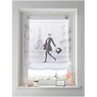 Raffrollo HEINE HOME Gr. 2, schwarz-weiß (weiß, schwarz), B:60cm H:130cm, Raffrollos, Raffrollo
