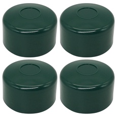 SKIR'CO (4 Stück) Zaunpfostenkappen rund 51 mm grün Kunststoffkappen für runde Zaunpfosten Zaunpfostenabdeckungen moosgrün RAL 6005