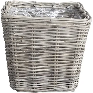 Naturrattan Topf eckig mit Polybeutel Natur-Grau 28 x 28 x 28 cm
