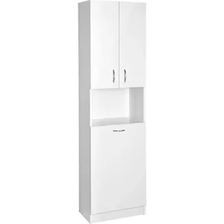 Aqualine SIMPLEX ECO Hochschrank mit Wäschekorb 50x180x30cm - Weiß