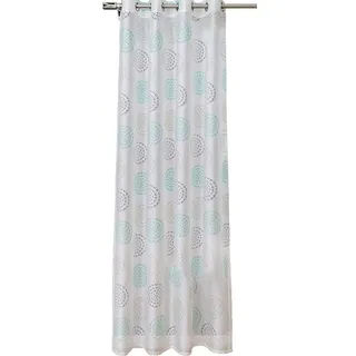 Kutti Vorhang Bella Ösen (1 blau türkis weiß), B:135cm H:145cm, Viskose, Gardinen
