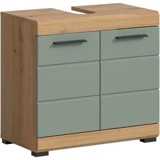 xonox.home Waschbeckenunterschrank Scout 60 x 56 cm Eiche/Salbeigrün