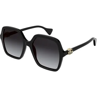 GUCCI Womens GG1072S Sunglasses, Black-Black-Grey, 56