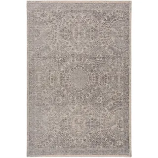 Kunstloft Flachgewebeteppich Tosca Grau 155x235 cm , Textil , Orientalisch , Rechteckig , 155x1 cm , Gots , wasserabweisend , Teppiche und Böden, Teppiche, Flachwebteppiche