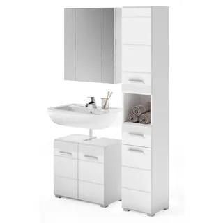 inn.furn Leon 3-tlg. Weiß Hochglanz