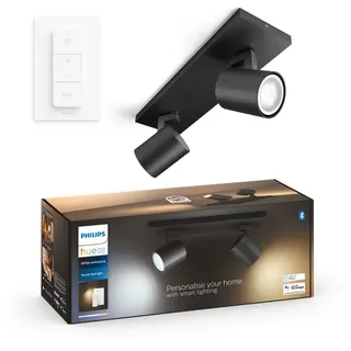 Philips Hue Runner Double Spotlight - Black - With Dimmer Switch