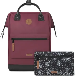 CABAIA Freizeitrucksack Rucksack mit Laptopfach Adventurer Recycled Velvet Backpack 23L Kassala weinrot - bordeaux, Dunkelrot