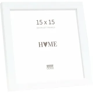 Deknudt Frames - Holzrahmen für Bild 15x15cm - quadratisch - weiss - Bilderrahmen für Bilder oder Poster - S243K1 - zum aufstellen oder aufhängen