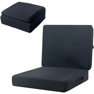SEHAUSEU Sitzkissen mit Rückenkissen für Bürostuhl, Autositze, Rollstuhl Dicke Sitzerhöhung mit Rückenlehne Memory-Schaum Stuhlkissen Ergonomisch Lendenwirbelkissen für Sessel Auto Rollstuhl