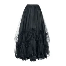 Sinister Gothic Gothic Skirt Langer Rock schwarz, Uni, M