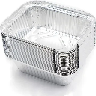 Grill Aluschalen Tropfschalen Grillschale Auflaufform 25 Stück Einweg Schalen aus Aluminiumfolie Behälter 15x12x5cm 400ml ohne Deckel