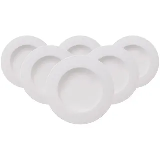 Villeroy & Boch »Suppenteller White Pearl ø 24,8 cm 6er Set weiß«, weiß,