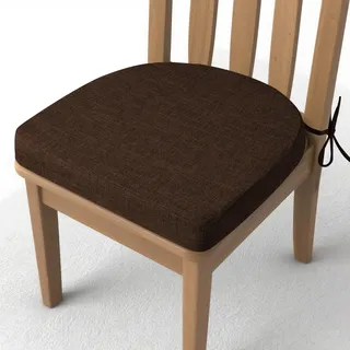 AddGrace Stuhlkissen für Esszimmerstühle 43 * 40 * 5 cm Braun 1 Stück | Rutschfeste, U-förmige Sitzkissen, mit Bändern, abnehmbarer Bezug, verdickte Schaumstoff Sitzpolster, für Küche, Esszimmer