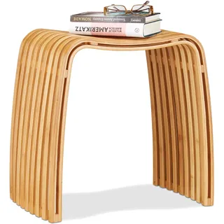 Relaxdays Sitzhocker Holz 31 x 46 x 45 cm Bronze
