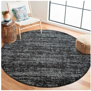Sanat Teppich »Oslo« rund 10 mm Höhe Kurzflor, Wohnzimmer, Schlafzimmer, fussbodenheizungsgeeignet, schwarz B/L: ca. 150x150 cm - schwarz