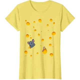 Käse Karneval Kostüm Käsekostüm Fasching Kinder Kaese Maus T-Shirt, Damen, Gelb, S