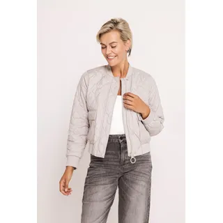 Kurzblazer ZHRILL "ZHJULIE PADDED", Damen, Gr. XL, sand, Web, Obermaterial: 100% Polyester, unifarben, lässig geschnitten hüftbedeckend, Rundhals, Flachstrickbündchen, Blazer Kurzblazer, moderner Blouson-Look, mit Steppung, aus Polyester