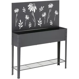 Dehner Hochbeet Bretagne, Metall, schwarz, ca. B115/H143/T27 cm