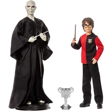 Mattel Harry Potter GNR38 - Sammlerpuppe 2er Pack, Geschenkset mit Voldemort-Puppe (ca. 30 cm), Harry Potter-Puppe (ca. 26 cm), mit Kleidung und Zauberstäben nach Vorlage der Filme, ab 6 Jahren