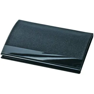 Wedo 2056501 Visitenkartenetui Shadow (Lederoptik und Gunmetal-Oberfläche für Karten, Größe 90 x 57 mm), Schwarz