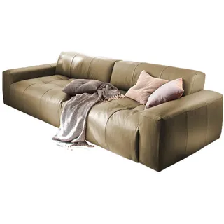Kawola Ledersofa MIT Sitztiefenverstellung Palace Grün Leder Relaxfunktion , Olivgrün , Füllung: Komfortschaum , 298x74x120 cm , Wohnzimmer, Sofas & Couches, Sofas