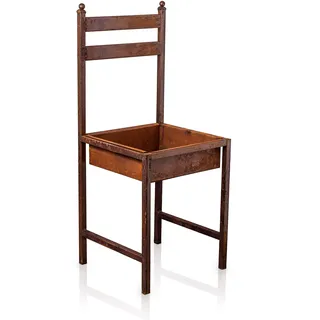 Blümelhuber Rost Deko für Garten Metallstuhl -Rostige Vintage Garten Dekoration zum Bepflanzen - Gartendeko Rostoptik Pflanzschale groß Terasse oder Balkon