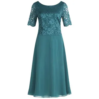 Vera Mont Cocktailkleid mit Spitze Grün/Schwarz 48
