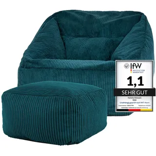 I.C.O.N. icon Sitzsack Grün, Textil, 340 L, 1-Sitzer, Freiform, 97x73x84 cm, Hergestellt in Deutschland, Oeko-Tex® Standard 100, Reach, Wohnzimmer, Hocker Sitzsäcke, XXL Sitzsäcke