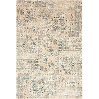 AGNELLA Diverse Medley Teppich - Teppichboden, 100% Wolle, Wohnzimmer, Flur, Schlafzimmer, Modern, Vintage, 133 x 180 cm - Hellbeige
