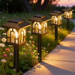 NEEMO 8 Stück Solarlampen für Außen Garten, Vintage Solarleuchten für Außen mit Warmweiß Wolfram, IP65 Wasserdicht Solar Gartenleuchten für Außen Terrasse Rasen Hof Balkon Deko