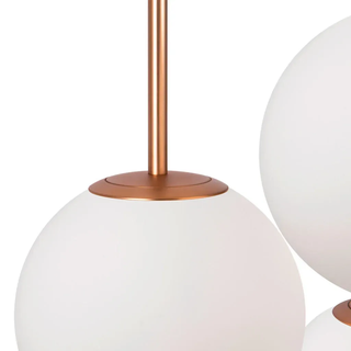 Maytoni Pendelleuchte , Weiß, Goldfarben , Metall, Glas , Kugel , 180x40x40 cm , Ce , beliebig kürzbar, gleichmäßige Lichtverteilung , Lampen & Leuchten, Innenbeleuchtung, Hängeleuchten, Pendelleuchten