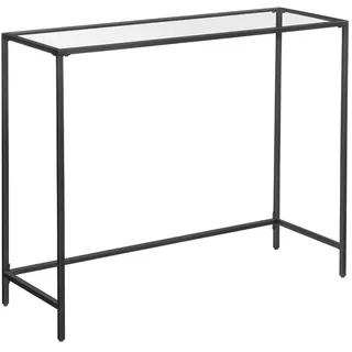 Boxxx Konsolentisch , Schwarz , Metall, Glas , rechteckig , eckig , 35x80x100 cm , einfacher Aufbau , Holzmöbel, Wohnwände Holz, Wohnwand Serien Holz