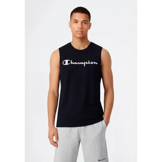 Tanktop CHAMPION "BASICS Sleeveless T-Shirt Large Logo", Damen, Gr. XL, nbk, Obermaterial: 100% Baumwolle, normal, Rundhals, Tops Tanktop, sportliche Schnittform, sportlicher Stil, mit Rundhalsausschnitt