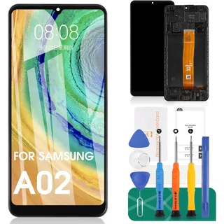 Ersatz-LCD-Display für Samsung Galaxy A02, A022, LCD-Display, SM-A022F, Touch-Digitalisierer, Montage SM-A022M, SM-A022G, SM-A022G/DS, Reparatur-Sets (schwarz mit Rahmen)
