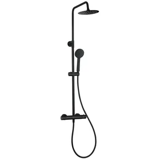 Badplaats Samar Duschsystem Duscharmatur mat Schwarz 26x71x8 cm