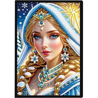 JISHSHAY Diamond Painting Notizbuch Elfen Feen Diamant Painting Notizbücher Frau Diamaond Malerei Notebook Frau Diamant Malerei Notizblock Diamantmalerei Journal Buch Crystal Art Notepad 14.5×21cm