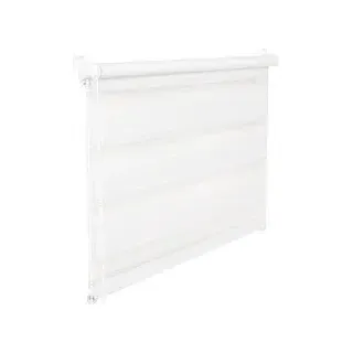 Doppelrollo Duorollo 100 cm breit 200 cm lang weiss inkl. Seilzug Fensterrollo Klemmrollo Jalousie - Weiß