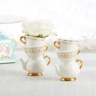 Kate Aspen Mini-Knospenvasen im Vintage-Stil, Antik-Look, 9,4 cm hoch, 2 Stück, Partygeschenk, Hochzeitsdekoration, Tischdekoration, Brautparty-Dekorationen (23263NA)