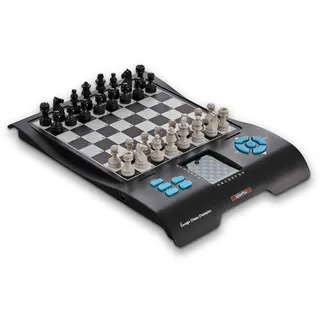 Millennium Europe Chess Champion M800 - Schachcomputer + 7 weitere Spiele (Dame, Halma, 4 gewinnt, Reversi, etc.) für Einsteiger und Kinder. Mit praktischem Figurenfach für Reisen und unterwegs.