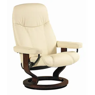 Stressless Relaxsessel Consul , Creme , Leder , Echtleder , Rindleder , Buche , Schichtholz , 75x100x71 cm , Lederauswahl, Stoffauswahl, Relaxfunktion , Wohnzimmer, Sessel, Ledersessel