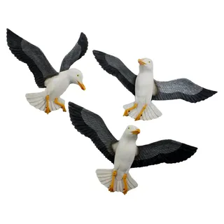 ® | 3-ER SET Möwen Vogel Vögel Seemöwen maritime WohnDekoration WandDekoration WandObjekt maritim (3-er SET Möwen)