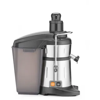 HENDI Saftpresse, elektrisch, Zitruspresse, Orangenpresse, ideal für hartes Obst und Gemüse, bis zu 3000 U/min, 490x280x510mm, Edelstahl