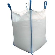 Bild von Transportsack Big Bag 90x90x165cm, 1000g Kapazität I Wiederverwendbarer, weißer Containersack für Baustellen mit Feuchtigkeitsschutz