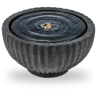 FANTASK Outdoor Brunnen, 45 x 45 x 23,5 cm, Garten Brunnen Kugel mit LED, Zierbrunnen, Springbrunnen, Wasserfall Brunnen für Garten, Gartenteich, Terrasse