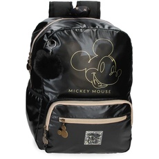 Disney Mickey Outline Schulrucksack für Laptop, 32 x 42 x 15 cm, Polyester, 20,16 L, Schwarz, Schulrucksack für Laptop