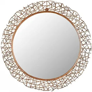 SAFAVIEH Decorative Hanging Wall Mirror for Living Room, Bedroom, Hallway, in Burnt Copper, 74 X 74 X 38.1