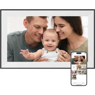 Dragon Touch 15.6'' Digitaler Bilderrahmen – 1920 * 1080 FHD IPS Touchscreen WiFi Elektronischer Bilderrahmen mit Auto-Rotate, Sofortiges Teilen von Fotos/Videos
