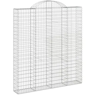 vidaXL Gabione mit Hochbogen 200x30x220/240 cm Verzinktes Eisen - Silber