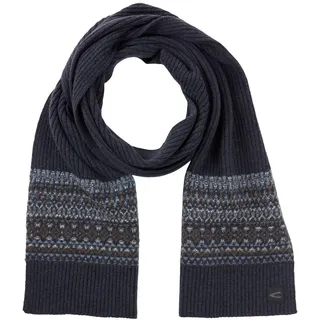 camel active Herren Strickschal aus reiner Wolle Navyblau, menswear-OS